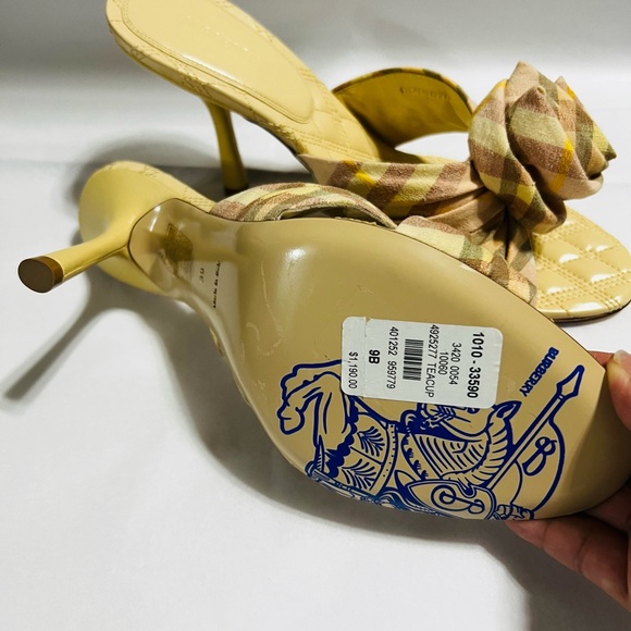 Burberry Beige Plaid Heels - Picture 3 of 3